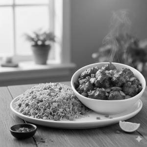 Veg Fried Rice + Chicken Manchurian