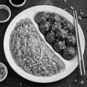 Veg Fried Rice + Veg Manchurian