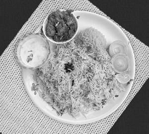Bagara rice with chicken curry