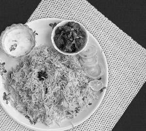 Bagara rice with chicken fry