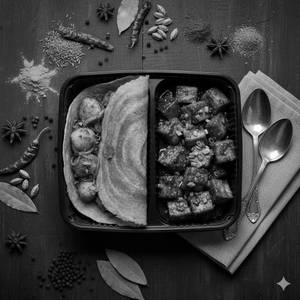 Onion Masala Dosa With Paneer Manchurian
