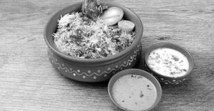Dum biryani and veg raita