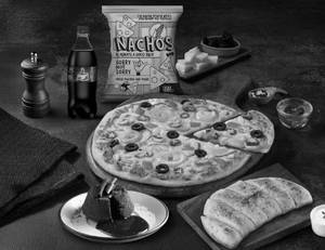 Loaded Veg Pizza [10" Large] + 2 Sides + Desser...