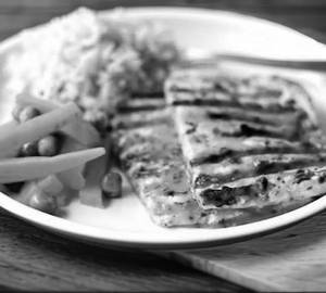 Paneer Steak With French Fries And Sauteed Vegetables