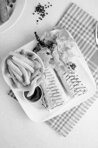 Single Chicken Seekh Wrap + Fries