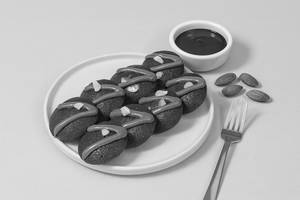 Almond Brownie Mini Pancakes [8 Pieces]