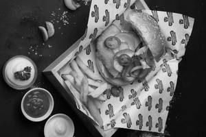 Chicken Steak Burger With Fries
