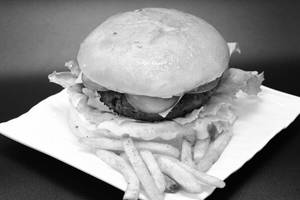 Veg Crispy Nachos Burger + Fries