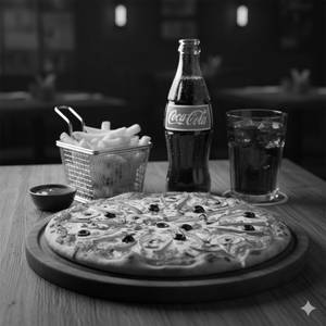 Veg Pizza With French Fries and coke (250ml)