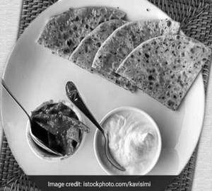 Sev paratha with dahi