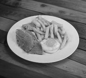 Eggs & Chips With Chicken Ham