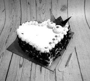 Black forest heart shape cake.