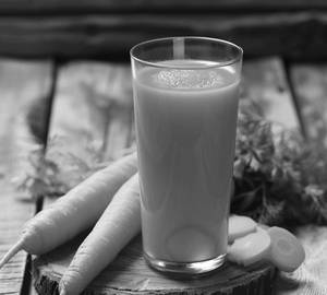 Carrot juice mix of coconut milk