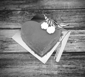 Red velvet heart shape cake