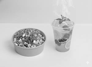 Kabuli Chana Thecha Salad + Ginger Lemon Mint Cooler