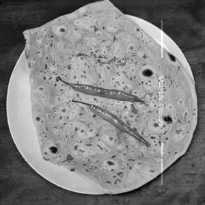 Missi Butter Roti Onion & Green Chilli