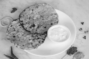 Stuffed Paratha With Plain Curd