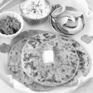 2 Aloo Pyaaz Parantha With Butter