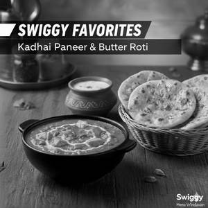 Kadai Paneer (150ml) + 2 Tawa Roti Butter + Salad