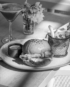 Fried Chicken Caeser Burger