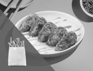 Choice of Pan Tossed Momos + French Fries
