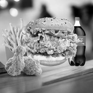 Chicken Zinger Burger+fries(small)+peri Peri Wings(2pcs)+coke