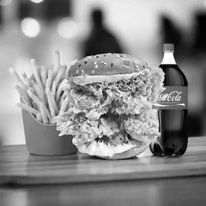 Double Chicken Zinger Burger+fries(small)+coke(250ml)