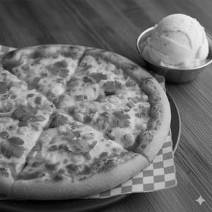 8'' Corn Pizza + Vanilla Ice Cream