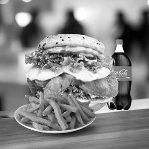 Bulls Eye Rock Burger(regular)+peri-peri Fries(small)+coke(250ml)