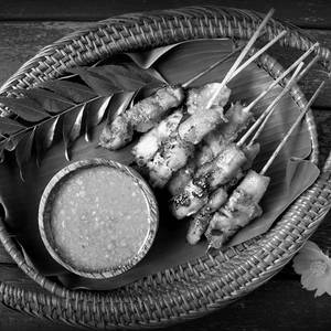 Malaysian Chicken Satay In Peanut Sauce