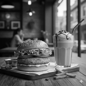 Burger+cold Coffee