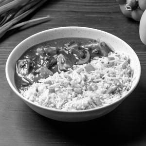 Burnt Chilli Chicken Garlic Fried Rice