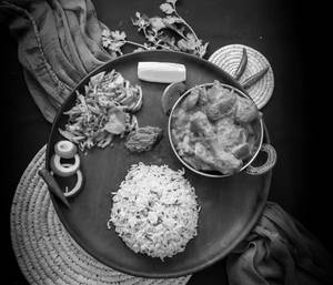Jeera Rice with Kadai Chicken