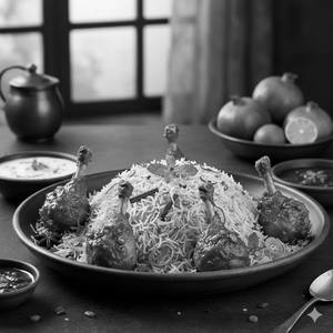 Chicken lollypop biryani