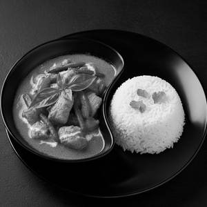 Red Thai Curry Served With Rice