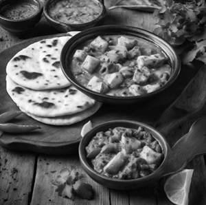 Kadhai Paneer With Butter Tawa Roti (2pc)