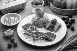 Paneer Steak With Sauteed Veggies And Herb Rice
