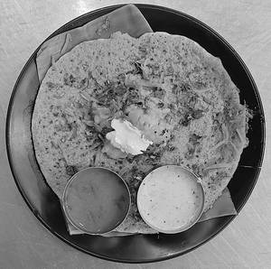 Open Butter Masala Dosa