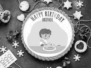 Happy Birthday Brother Photo Cake