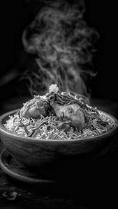 Chicken Dum Biryani With Kandanakaya Fry