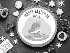 Happy Birthday Sister Photo Cake