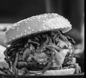 Caramalised Onion And Mushroom Burger