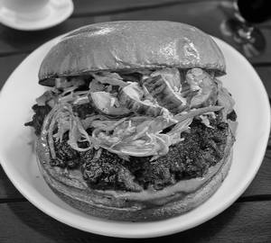 Korean chicken surprise burger
