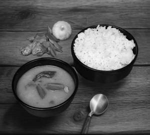 Steamed White Rice + Dal with Ghee