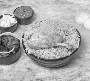Chicken Biryani with Crispy Chicken Kentucky