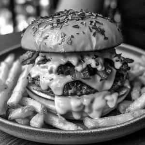 Beef Burger With Fries