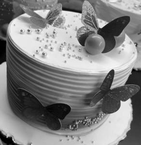Blue White Butterfly Decoration Pineapple Cake