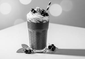 Blackcurrant shake with ice cream