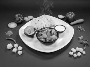 Aloo Shimla Mirch Sabzi & Fulka Chapati (homely Healthy)