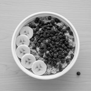 Choco Banana Split (Dark) Overnight Oats Bowl [100% pure honey]